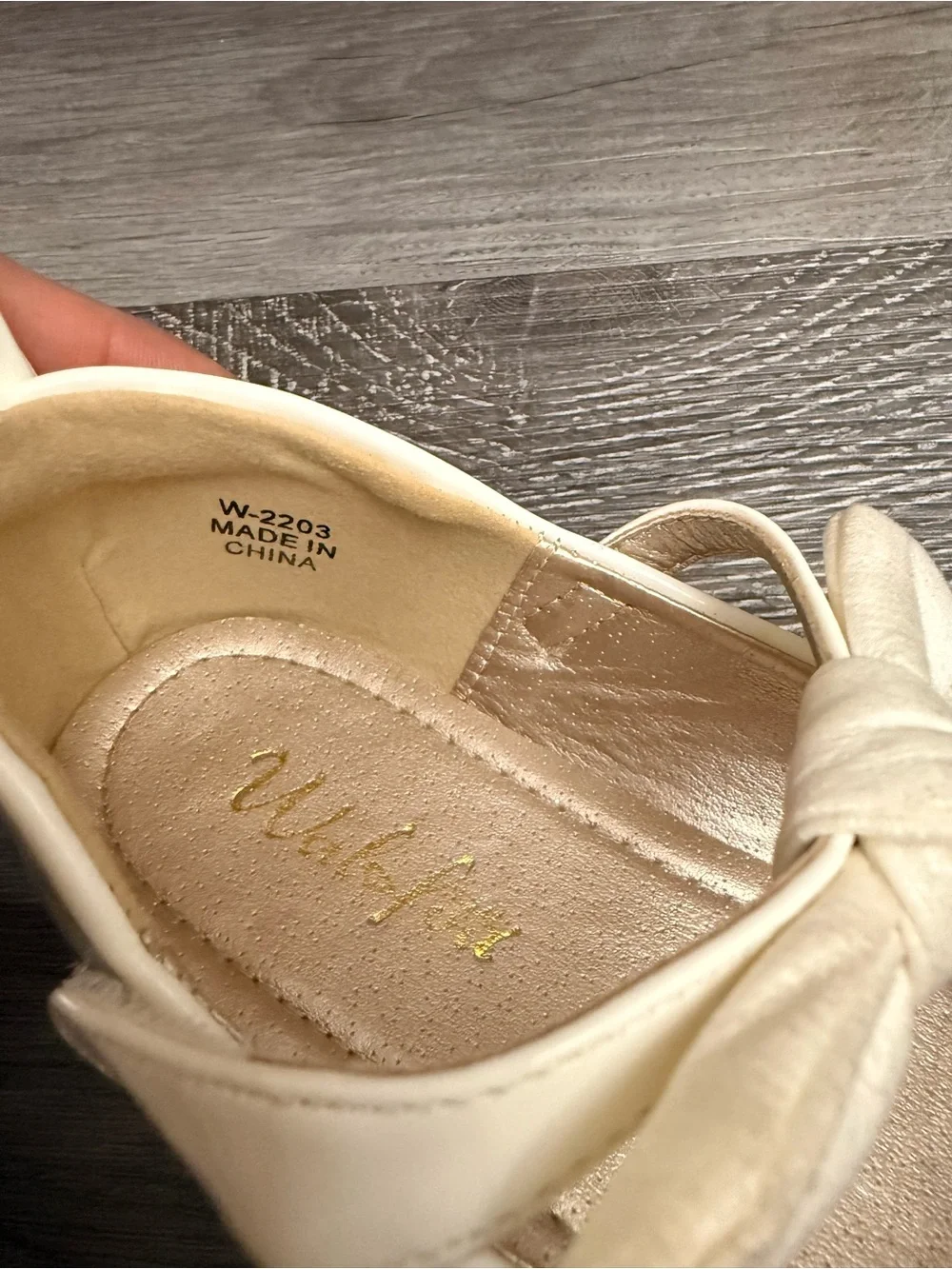 Girls Patent Cream Bow-Strap Ballet Flats